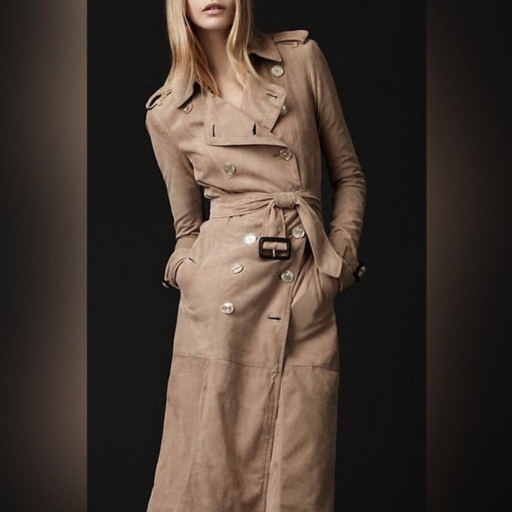 *SOLD*NEW Burberry Runway Suede Trench